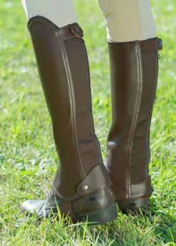 Horze Leather Half Chaps with Elastic