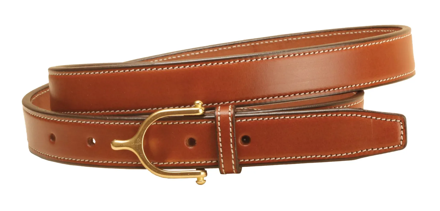 Tory Leather 1" Brass Spur Buckle Belt